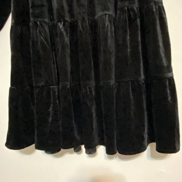 Lucy Paris Melissa Black Velvet Tiered Babydoll Dress - Picture 10 of 16